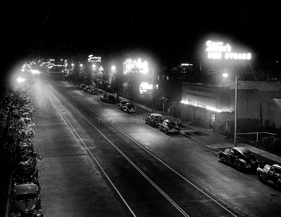 Restaurant Row 1948 View north on La Cienega Blvd.jpg